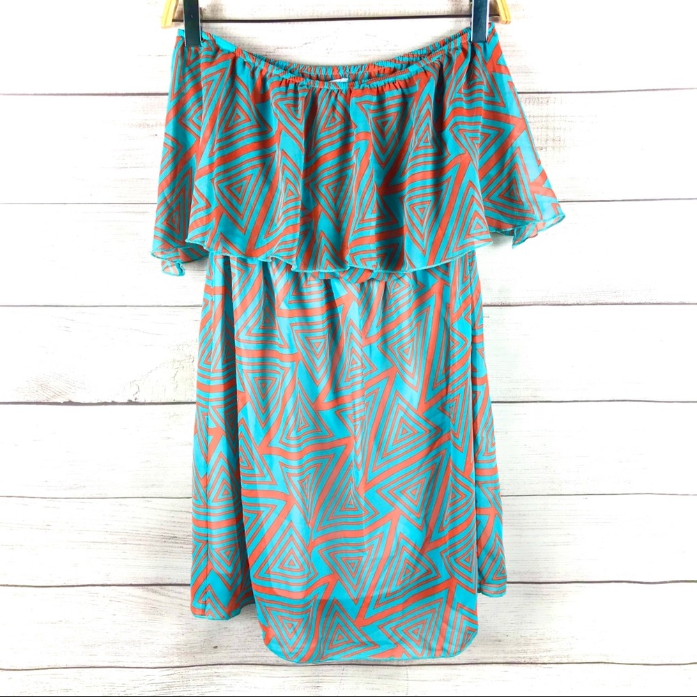 Charming Charlie Strapless Geometric Sundress Sz S